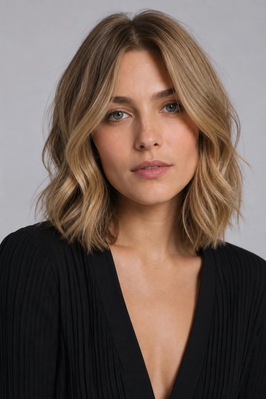 Soft Loose Waves from an Overnight Sock Set on Shoulder-Length Blonde Hair