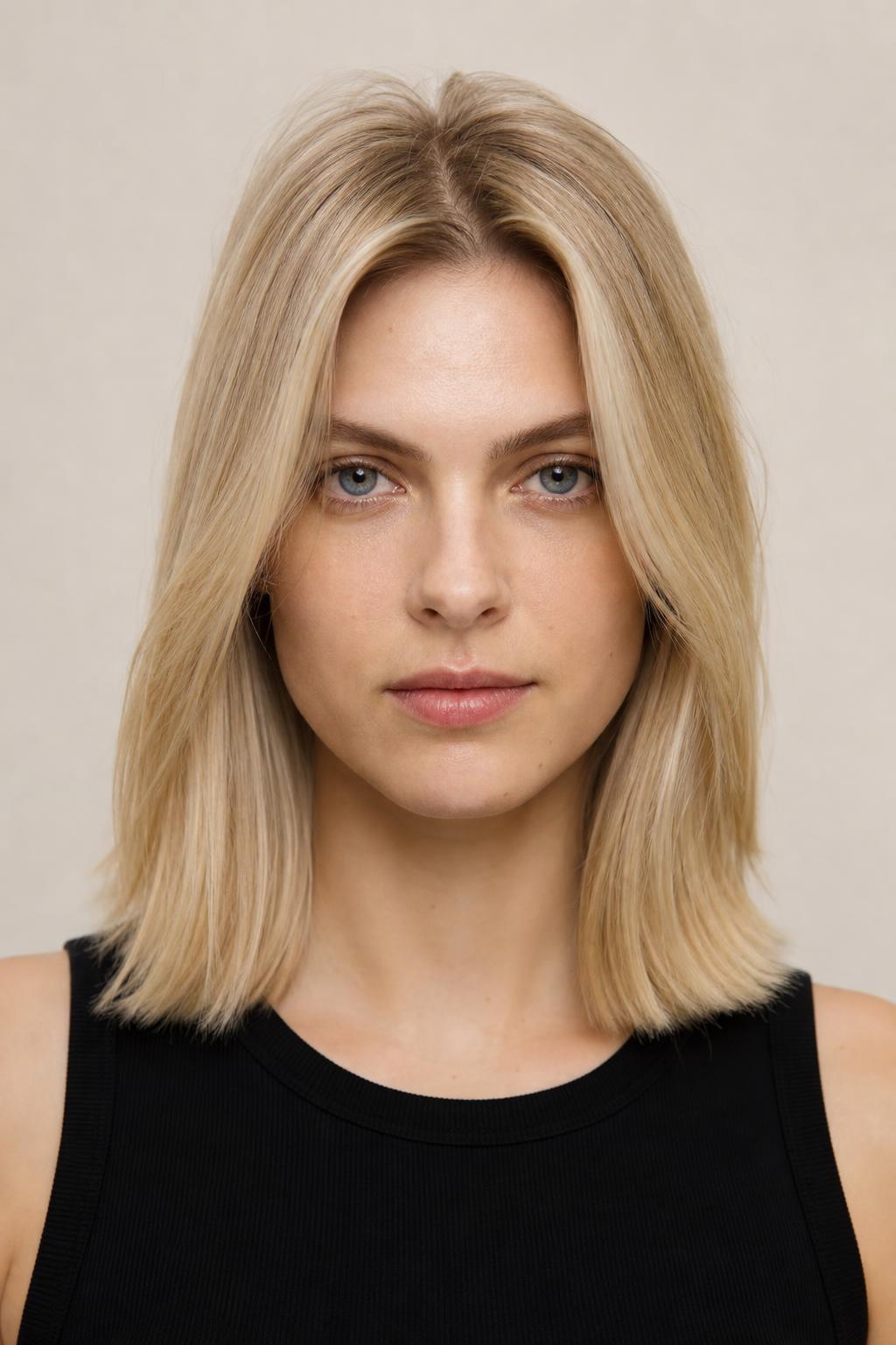 Shoulder-Length Cut with Subtle Root-Level Texturizing on Fine Blonde Hair