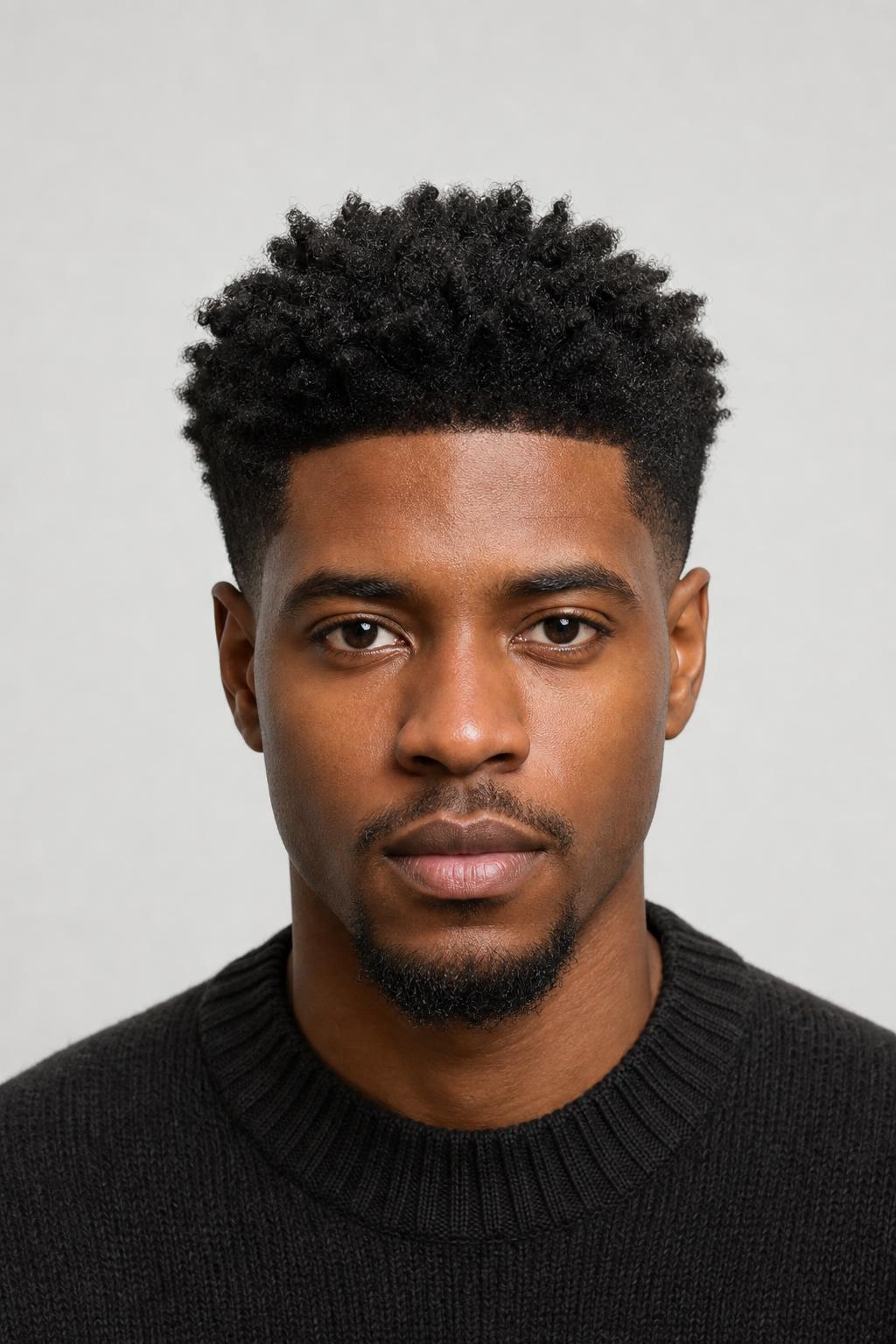 Tapered Coily Cut Kept under Two Inches on Natural Black Hair