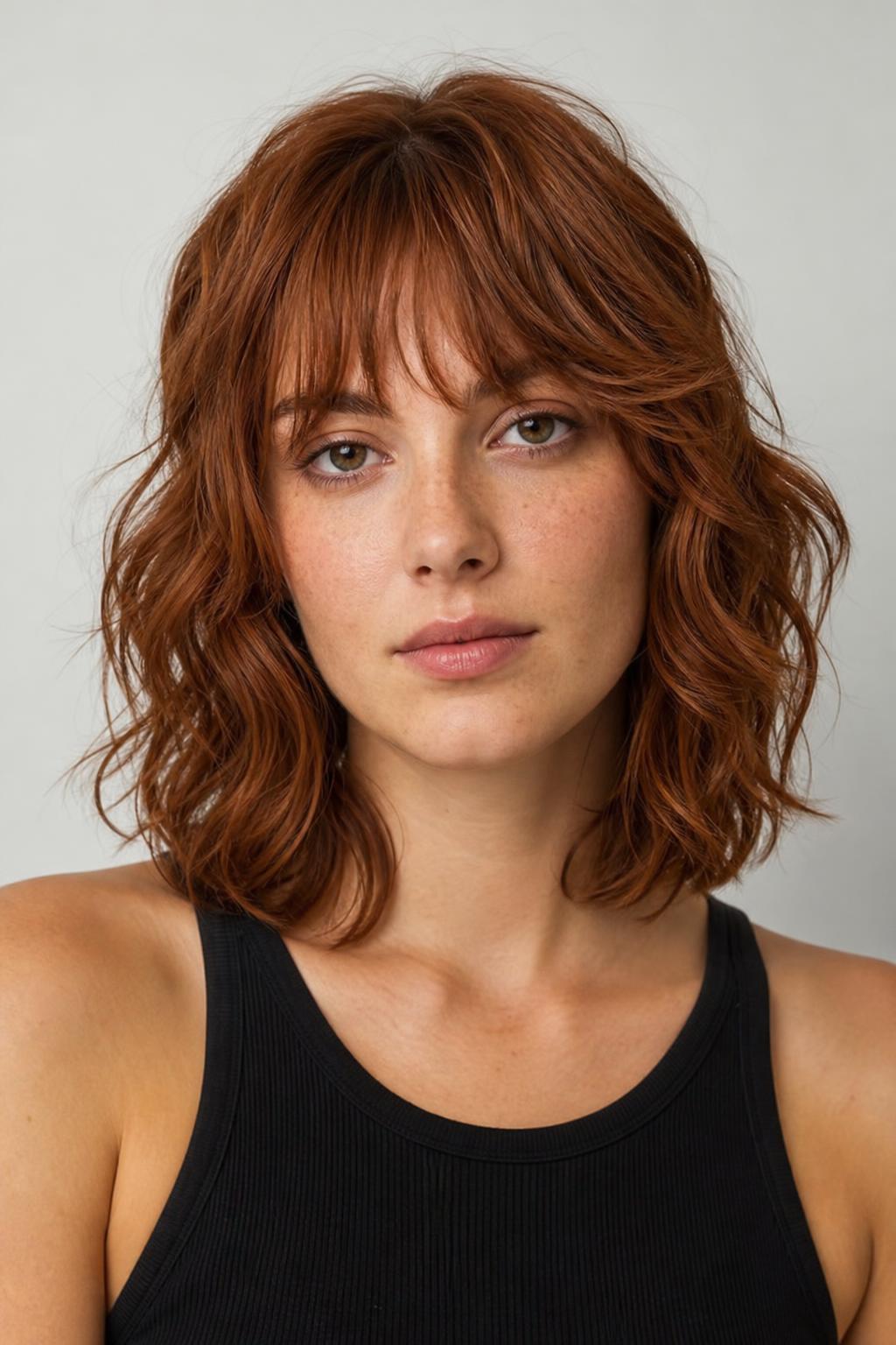 Wavy Shag with Layers Beginning below the Ears on Collarbone-Length Hair