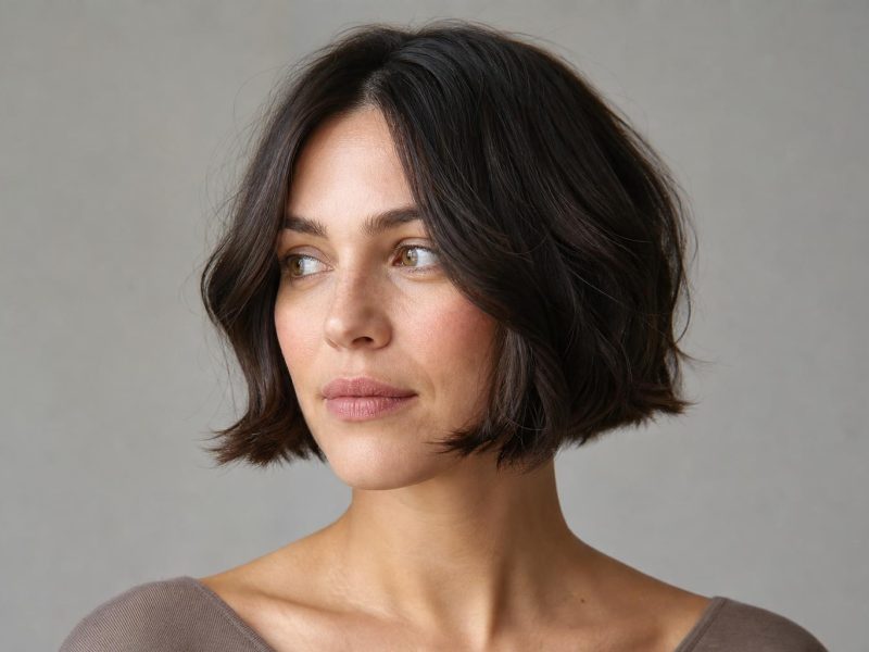 Italian Bob With a Blunt Perimeter and Rounded Front Corners