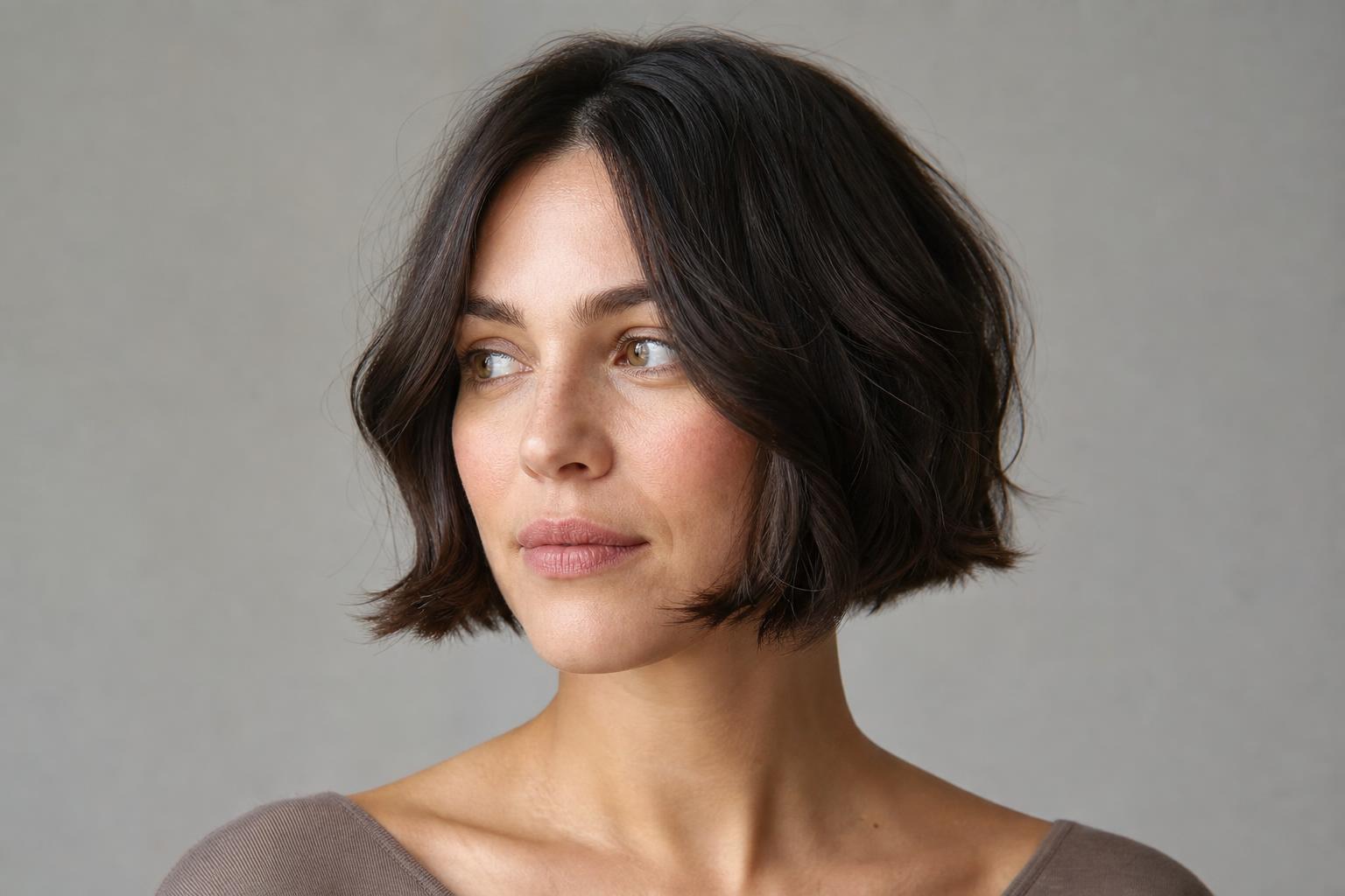 Italian Bob With a Blunt Perimeter and Rounded Front Corners
