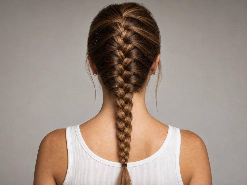 Finished French Braid Running Down the Back of the Head