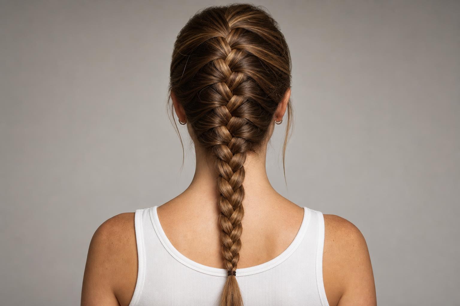 Finished French Braid Running Down the Back of the Head