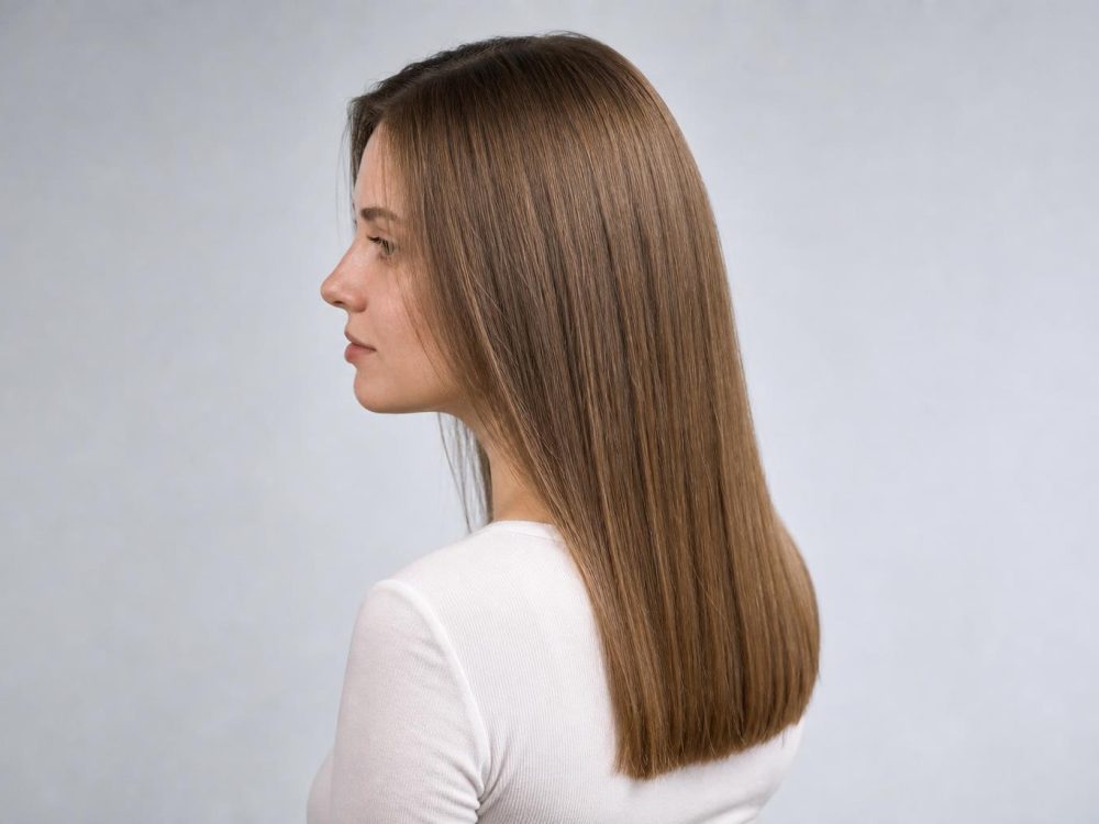 Long Internal Layers Under a One-Length Brown Hair Cut