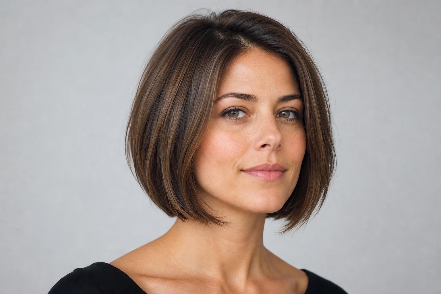 Modern Angled Bob with a Soft Graduation and Blended Color