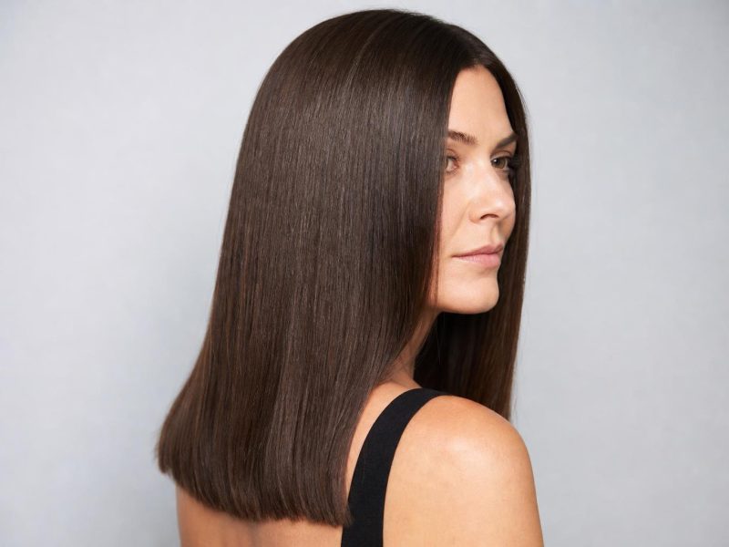 Smooth Glossy Hair After a Keratin Treatment
