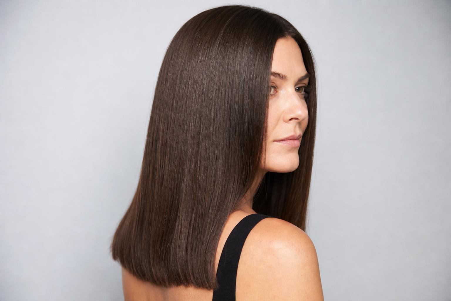 Smooth Glossy Hair After a Keratin Treatment