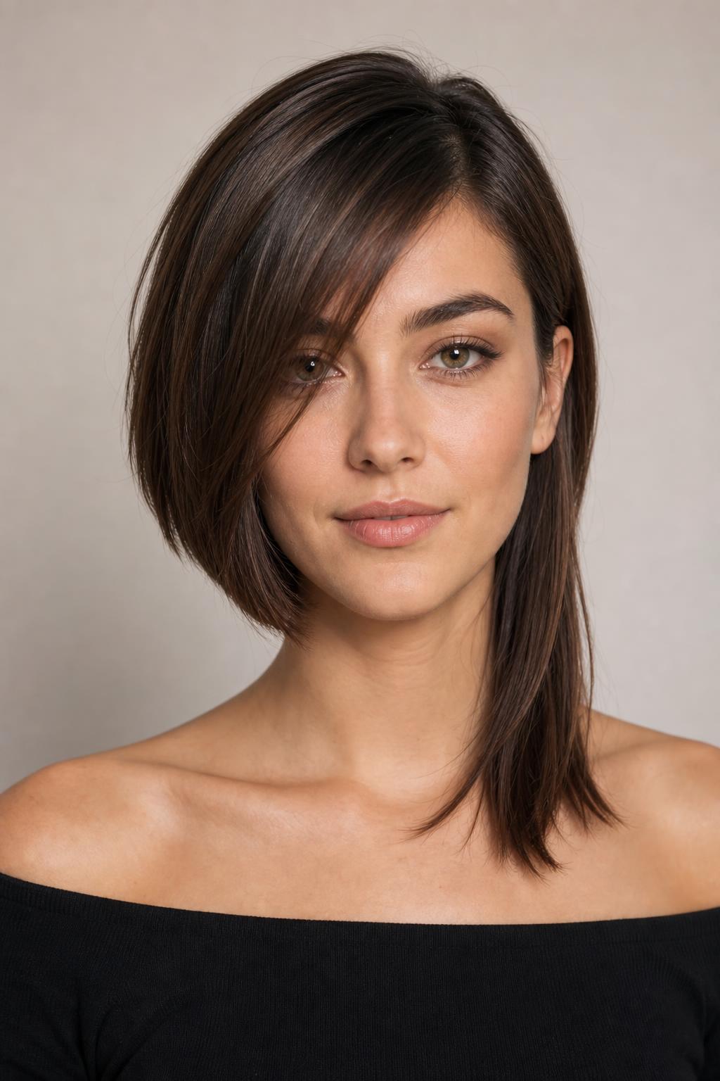Asymmetric Layered Bob With One Side at the Jaw and One at the Collarbone
