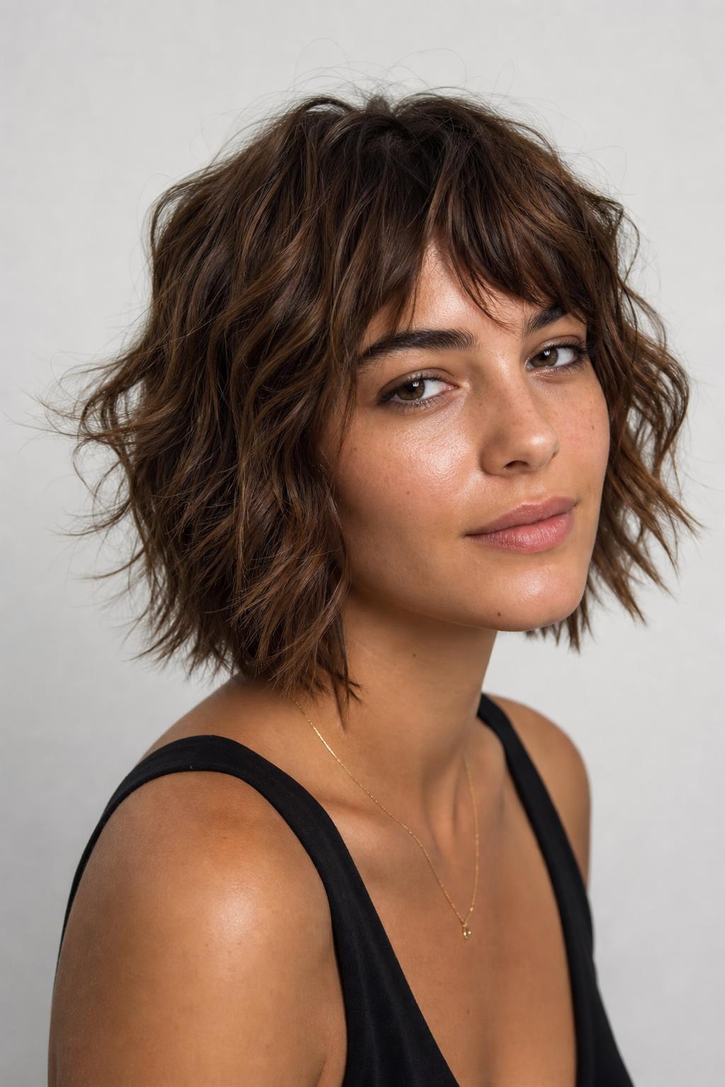 Choppy Wavy Bob With a Point-Cut Piece-y Edge