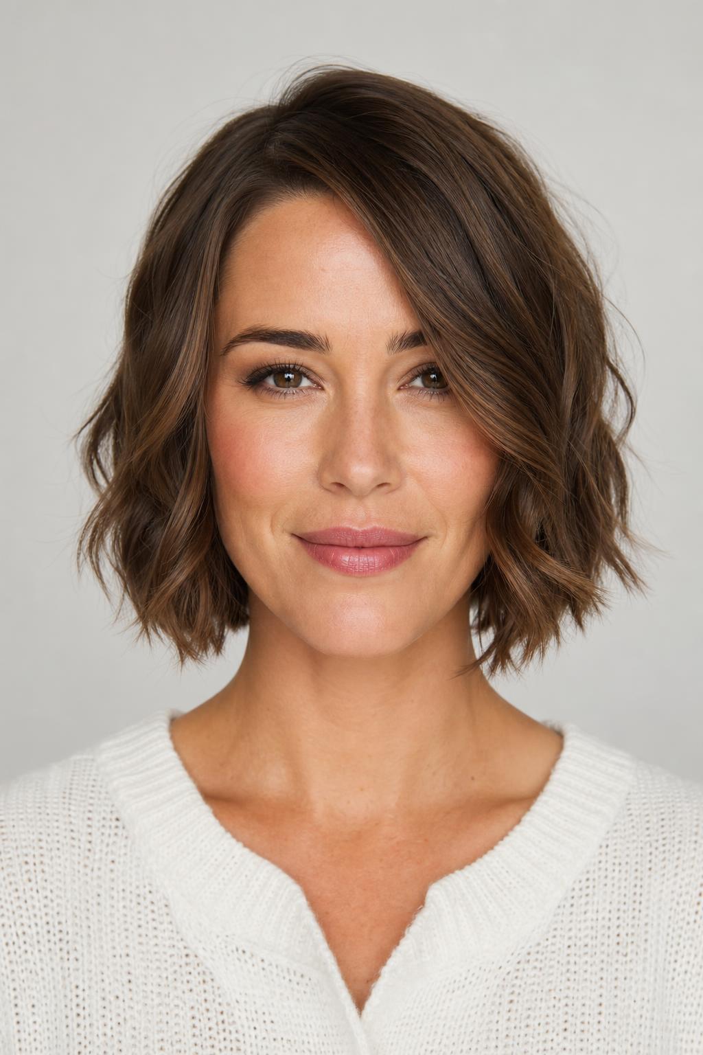 Side-Parted Wavy Bob With Face-Framing Layers From the Cheekbone
