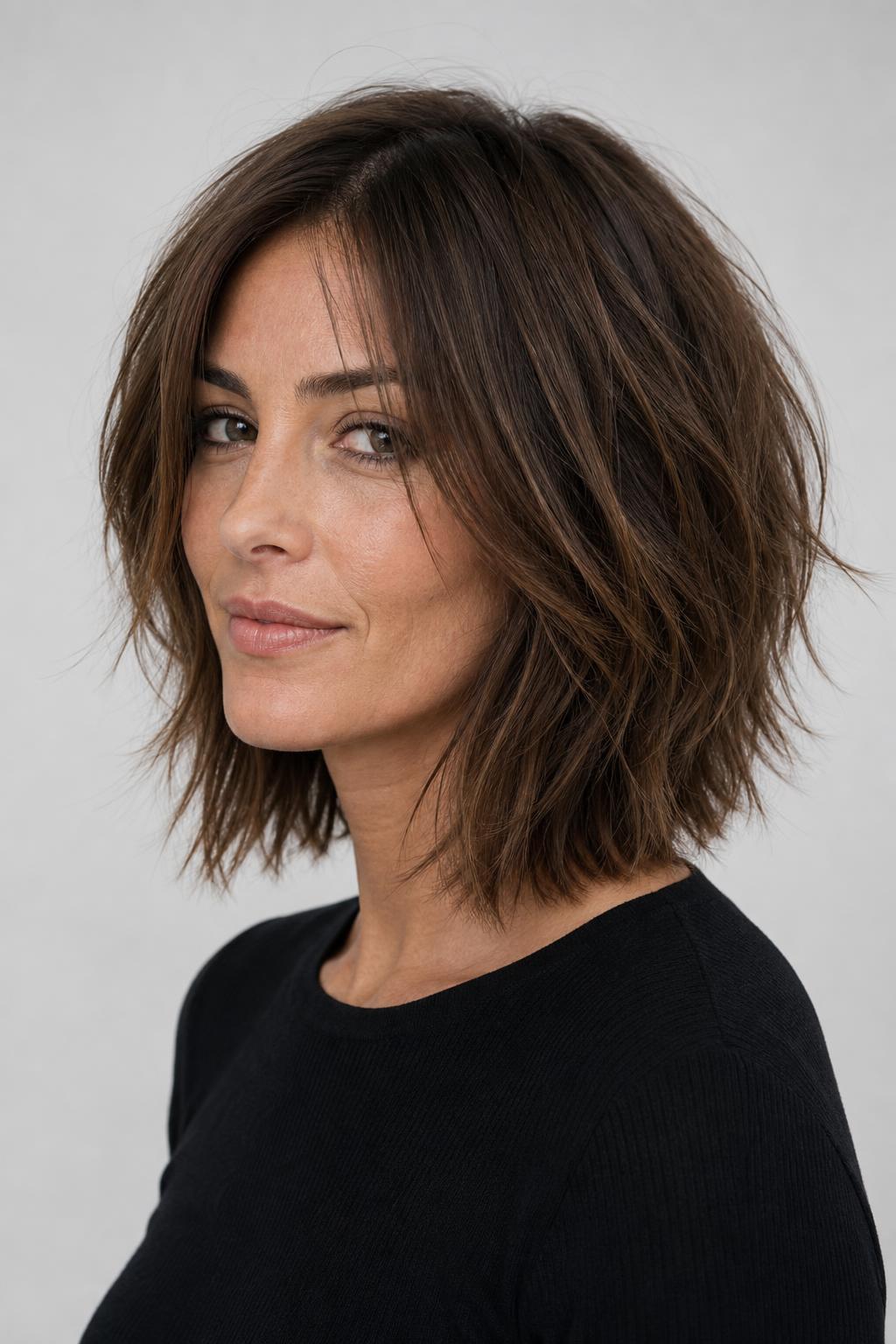 Textured Layered Lob With Heavier Texturizing Through the Ends