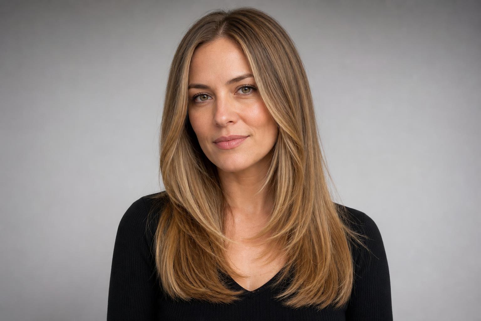 Long Blended Layers on Straight Hair With Smooth Polished Ends