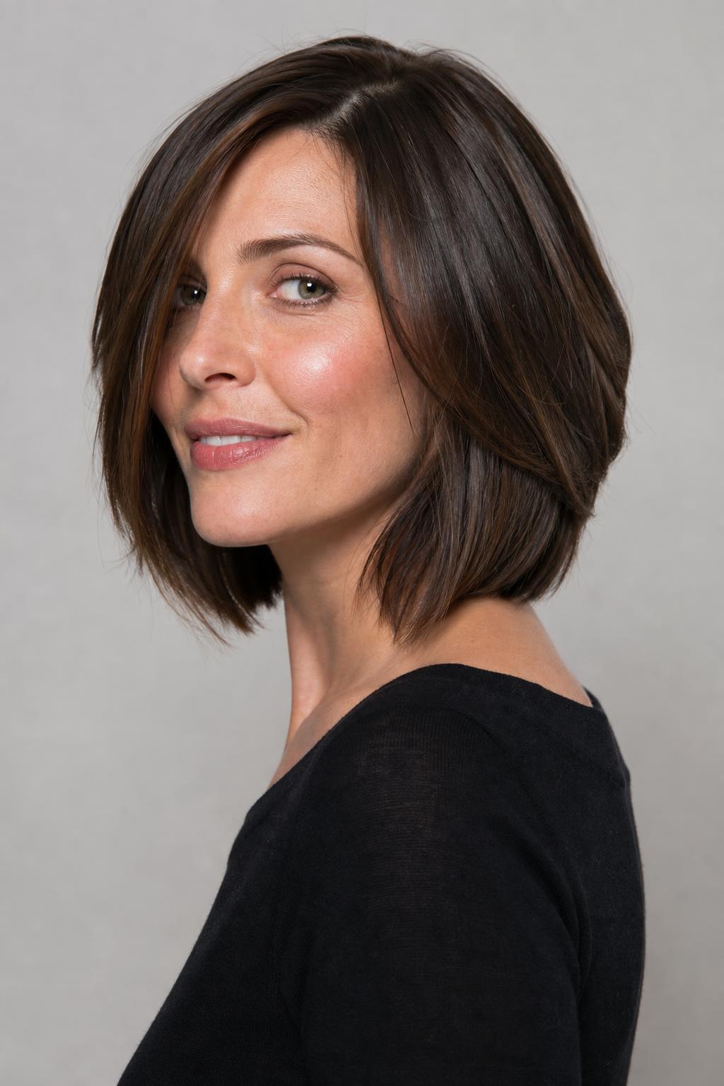 Collarbone Lob Long Enough to Secure into a Low Ponytail