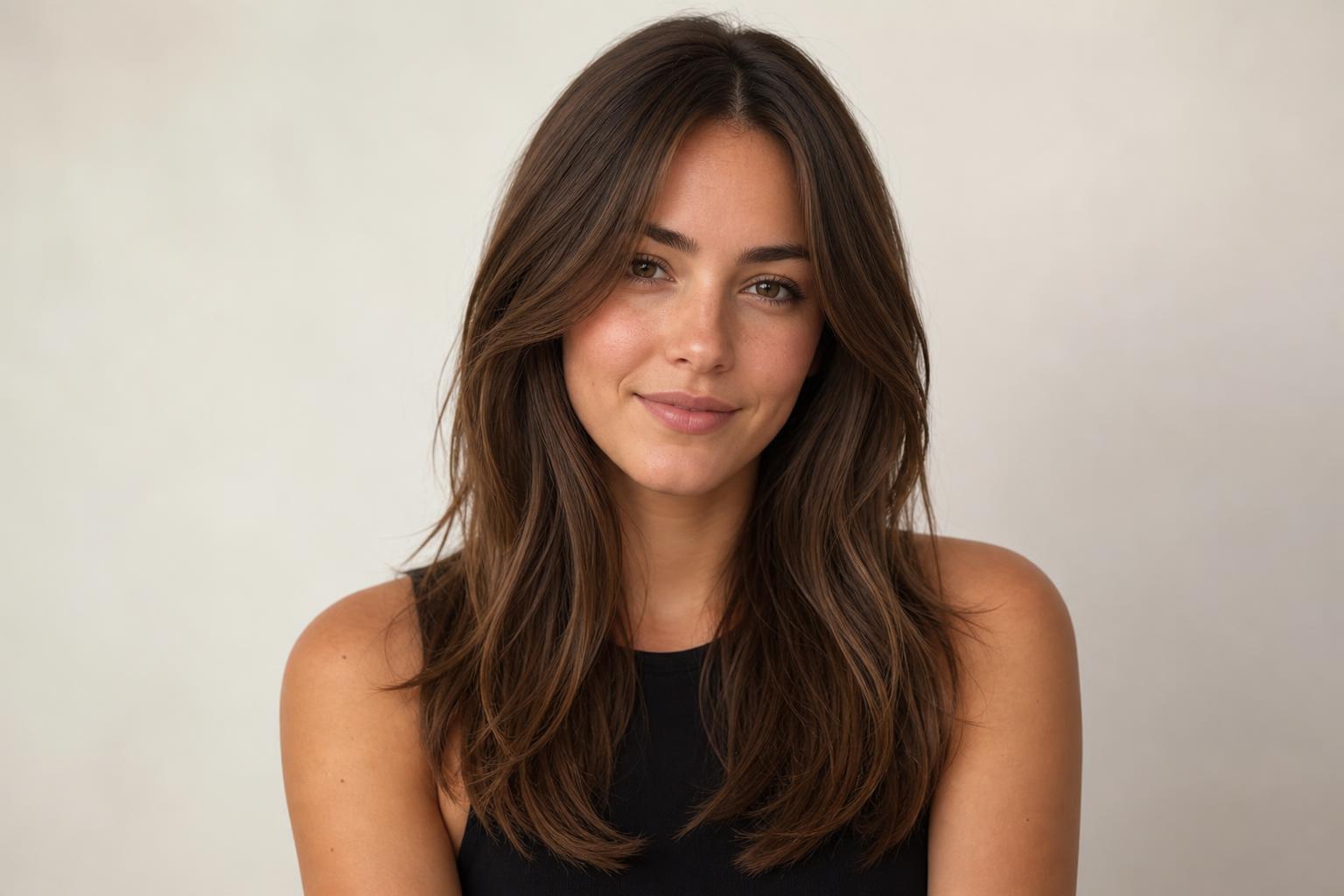 Long Layers Cut Through Mid-Back Brown Hair