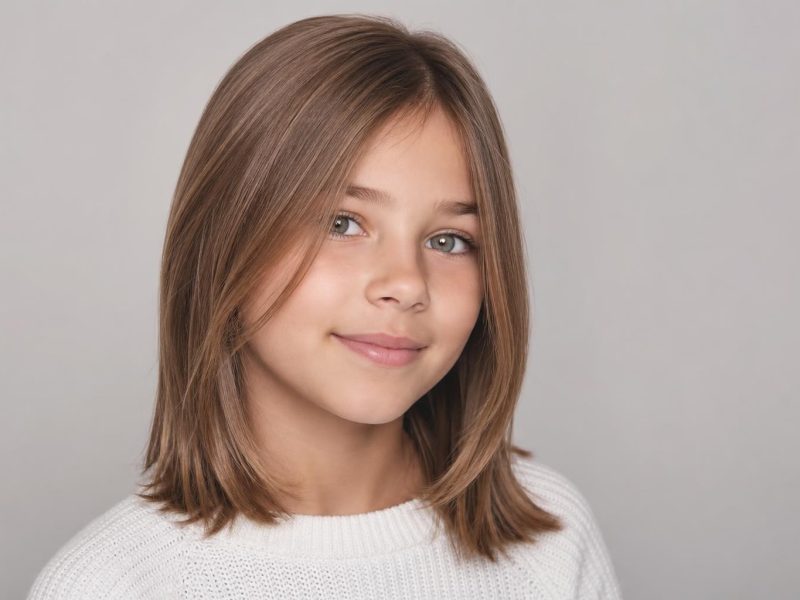 Shoulder-Length Cut With Soft Layers on a Young Girl