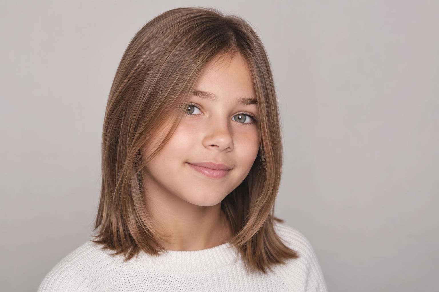 Shoulder-Length Cut With Soft Layers on a Young Girl