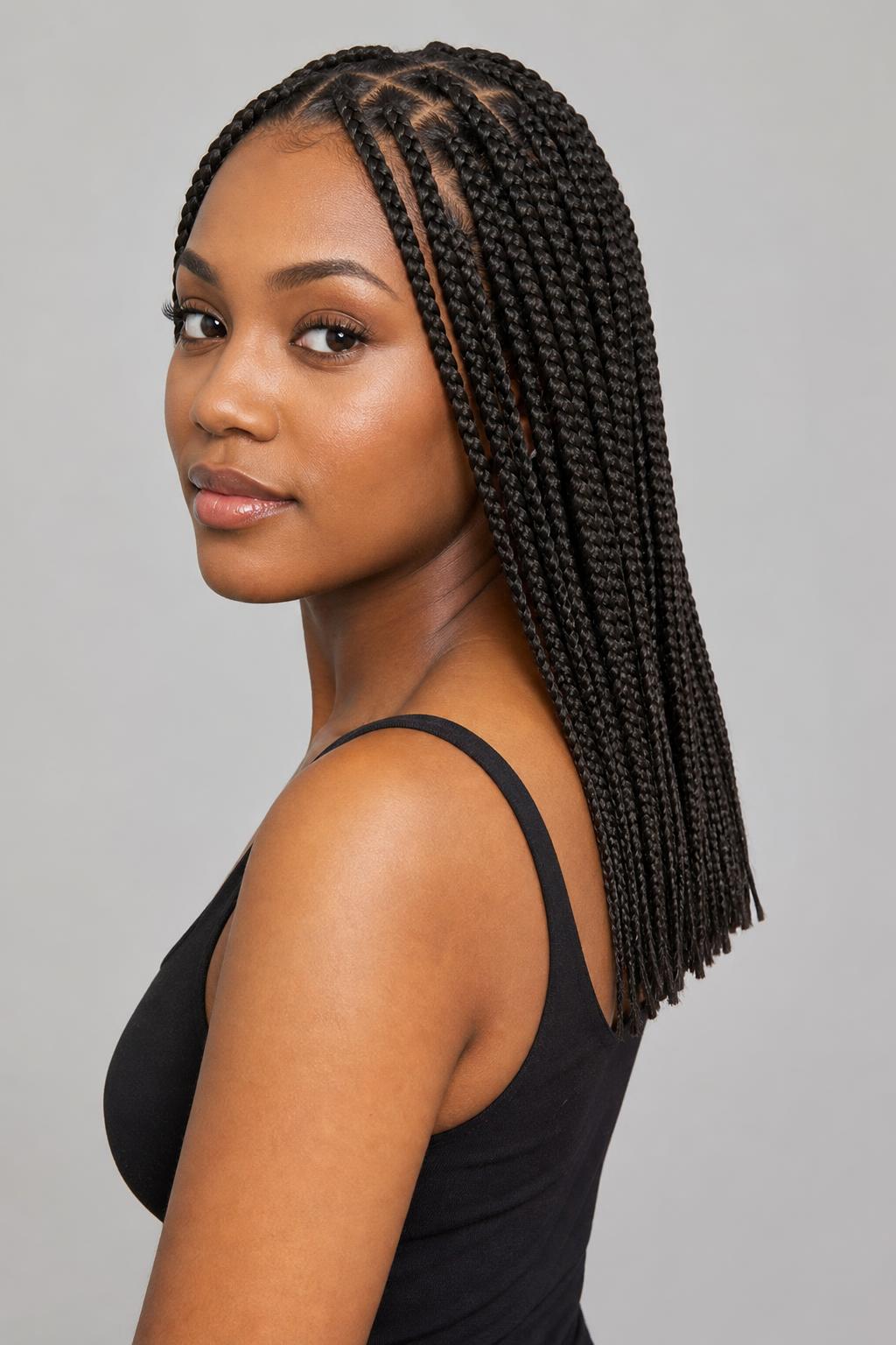 Mid-Length Medium Braids Stopping at the Bra Strap