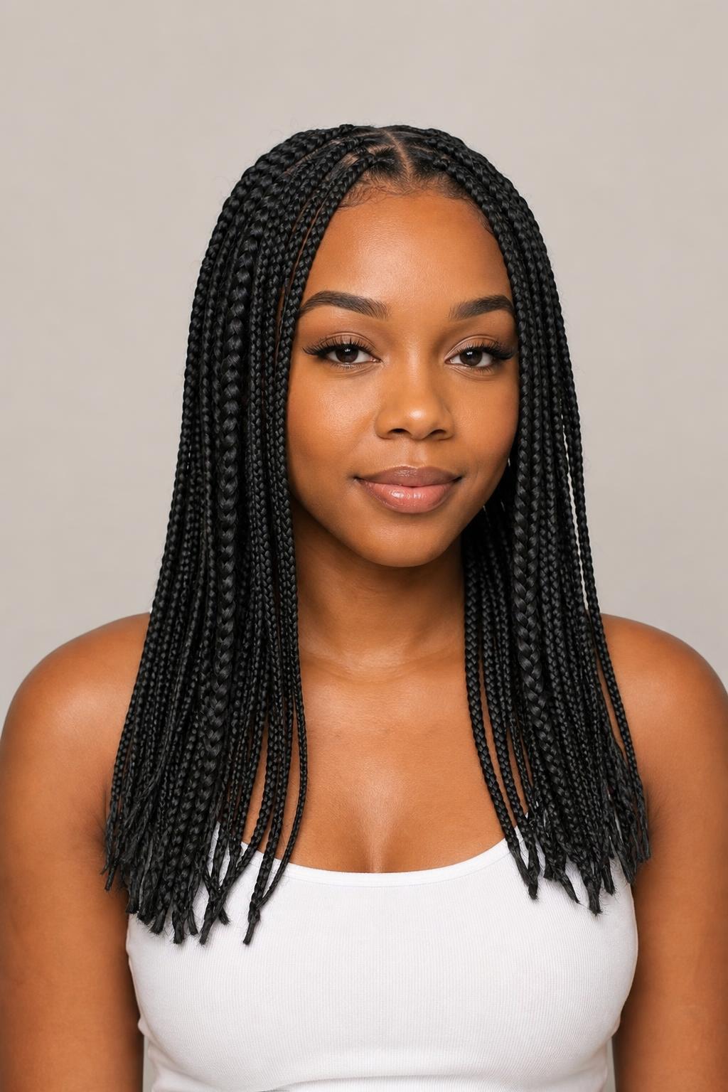 Medium Braids Mixed With a Few Thicker Jumbo Braids