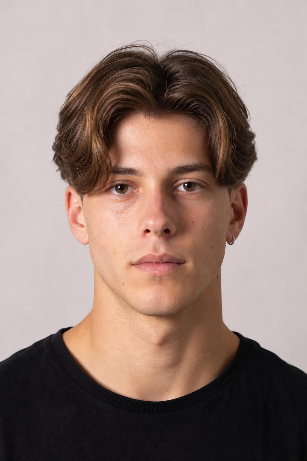 Two-Guard Tapered Sides Blended into a Long Center-Parted Top