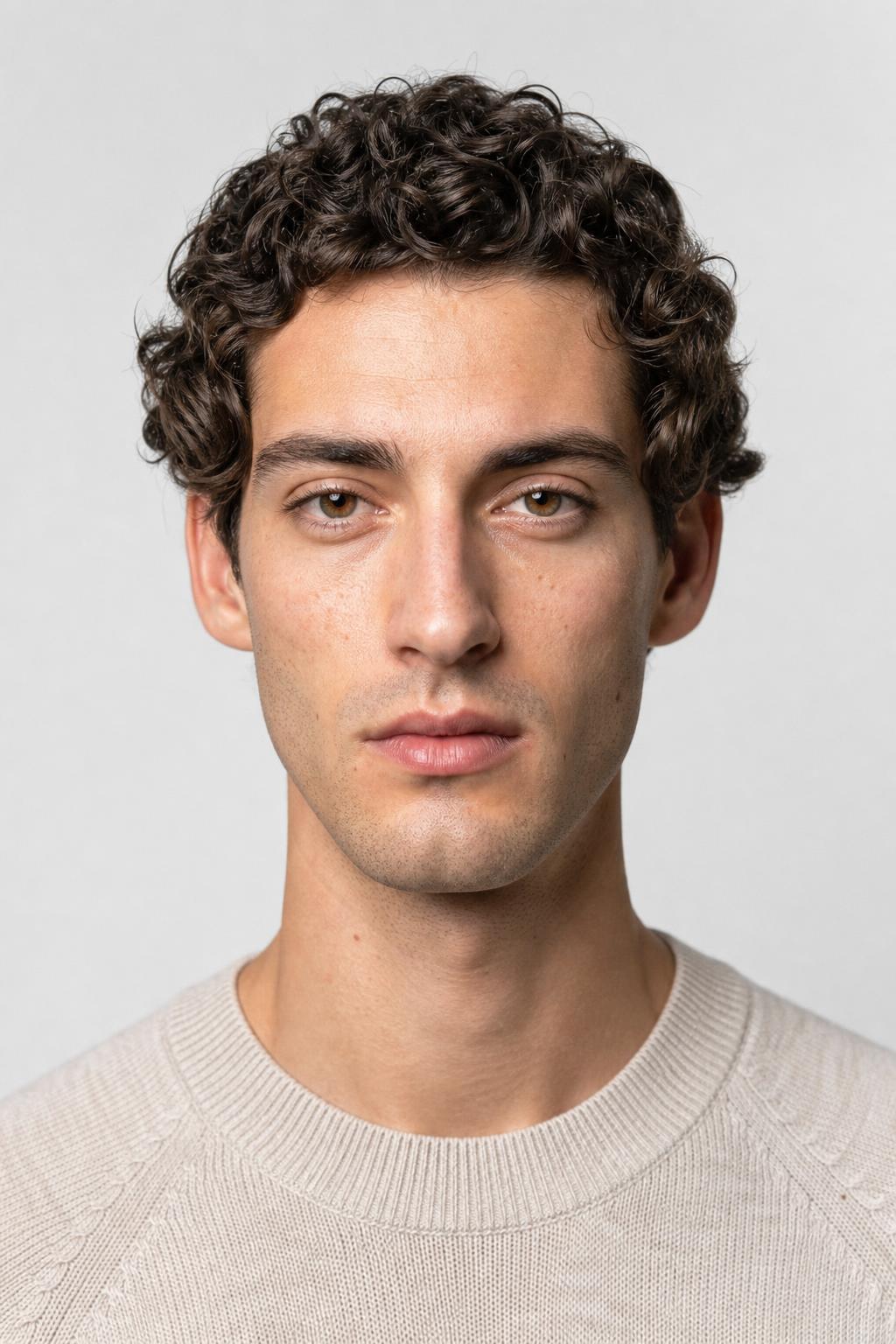 Curls Kept Wide at the Temples and Low at the Crown on a Long Face