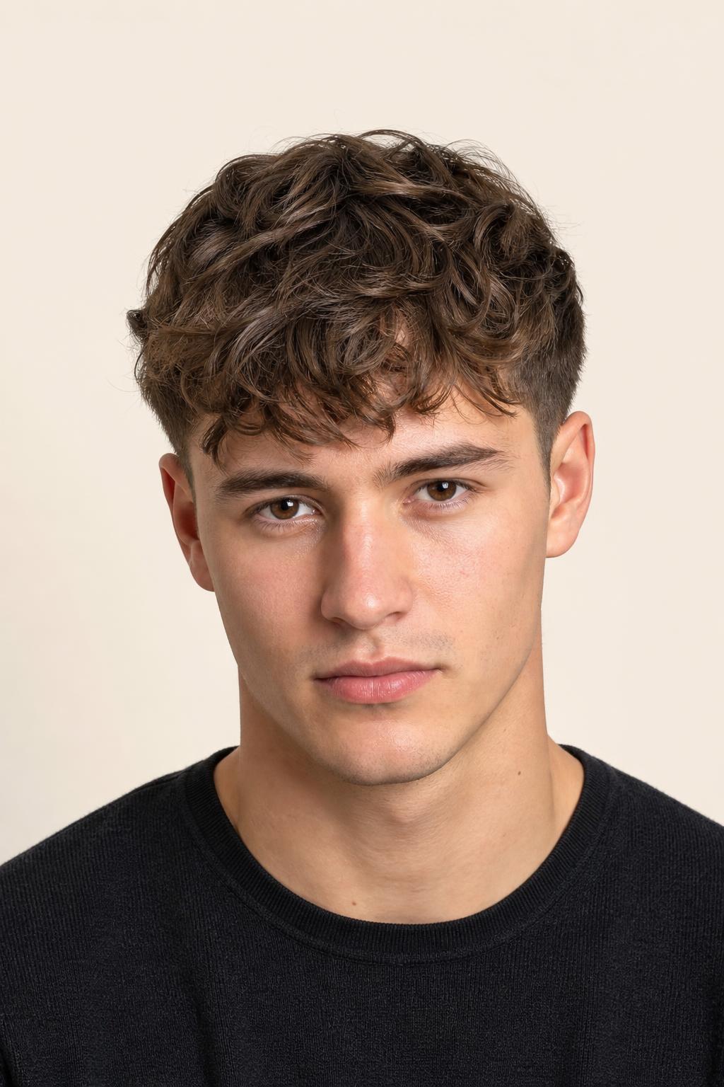 Scrunched 2c Waves with Visible S-Bends and a Matte Finish on Brown Hair