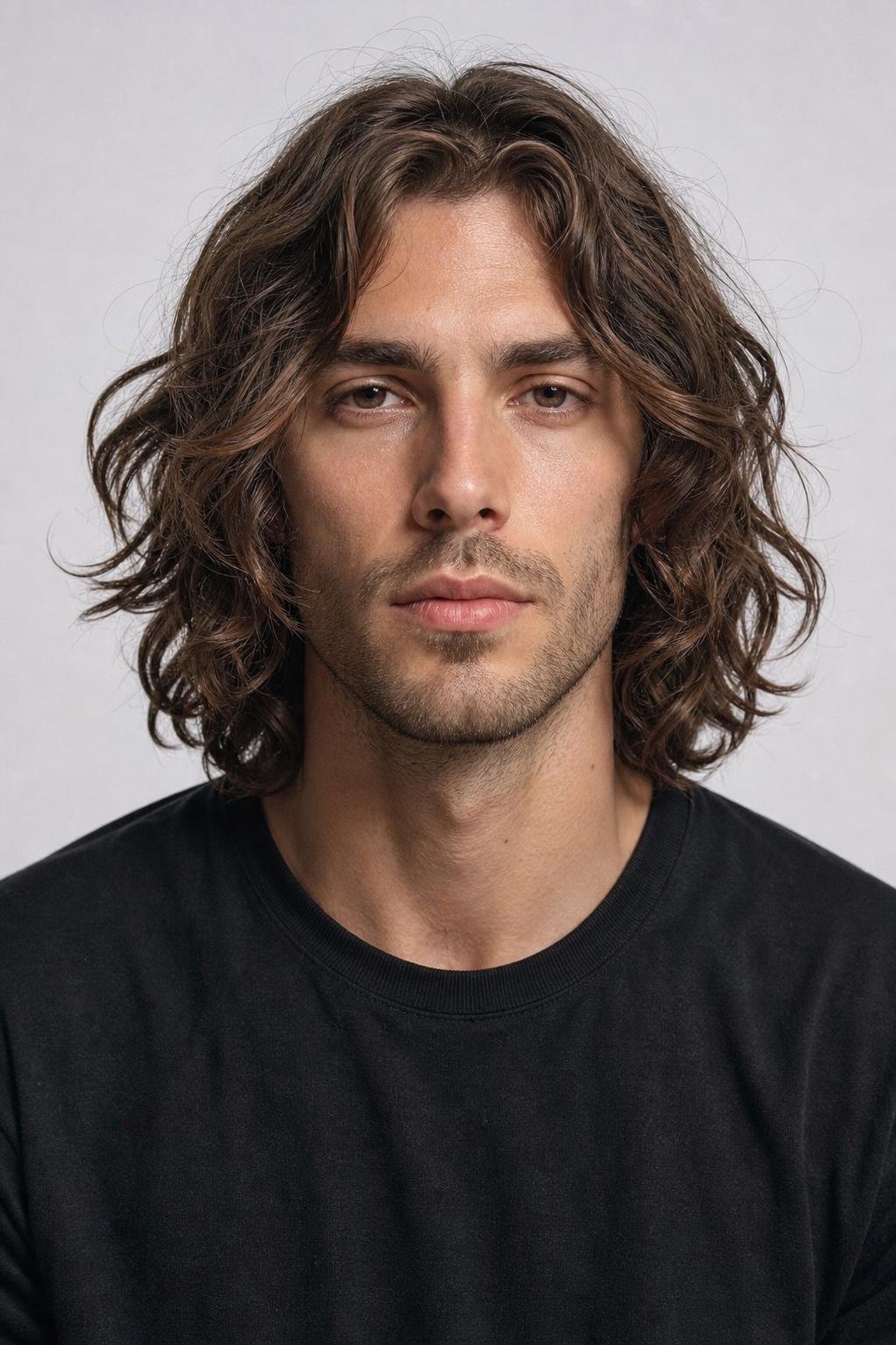 Shoulder-Length 2c Waves with Weight Removed from Underneath on Brown Hair