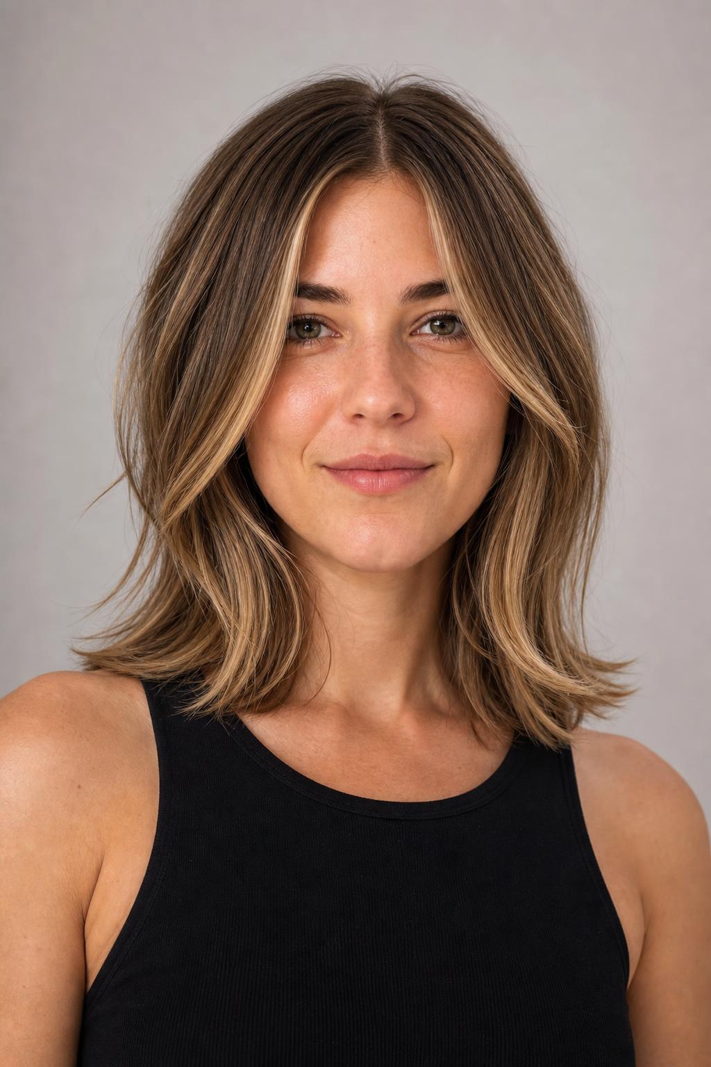 Shoulder-Length Cut with a Soft Textured Perimeter and No Sharp Line
