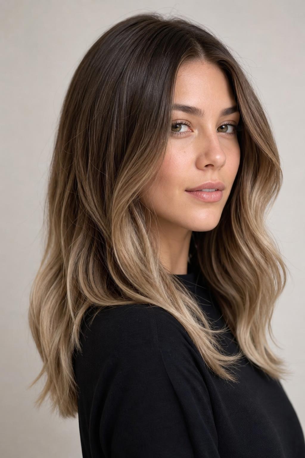 Milk Tea Balayage Building From a Soft Root to Milky Ends