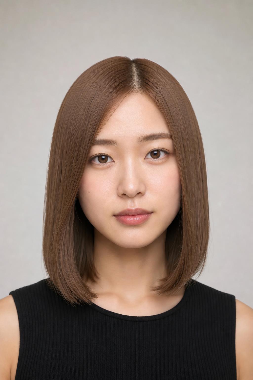 Milk Tea Brown on Poker-Straight Hair With a Silk Finish