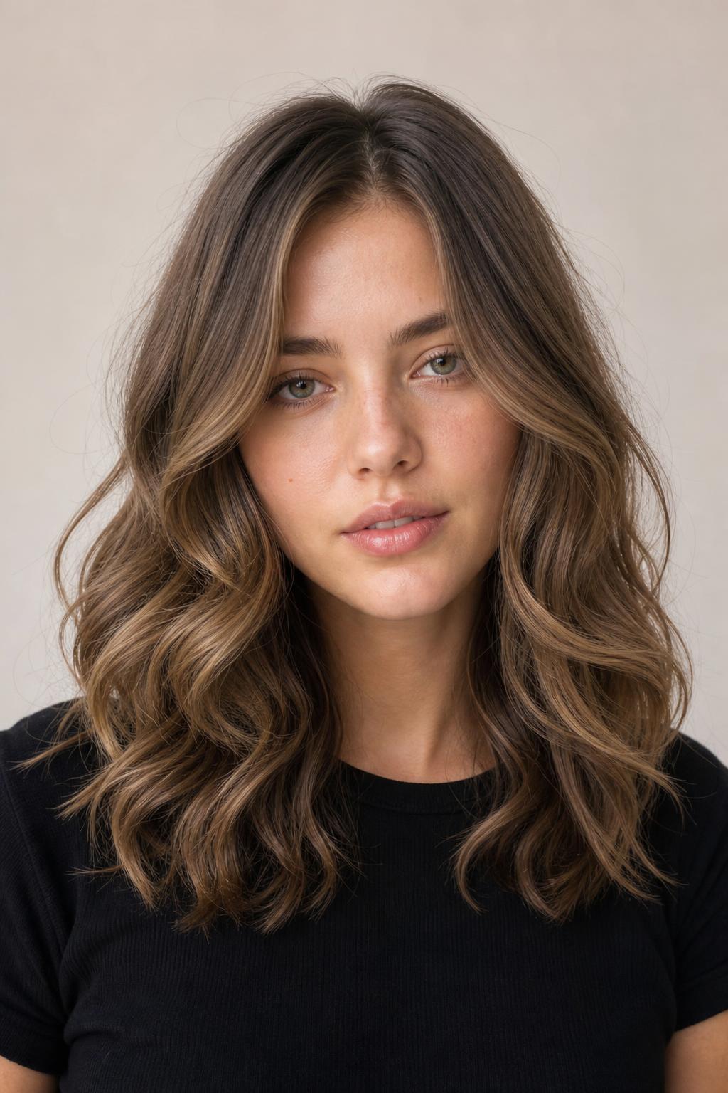 Loose Waves Catching Light Across a Muted Brown