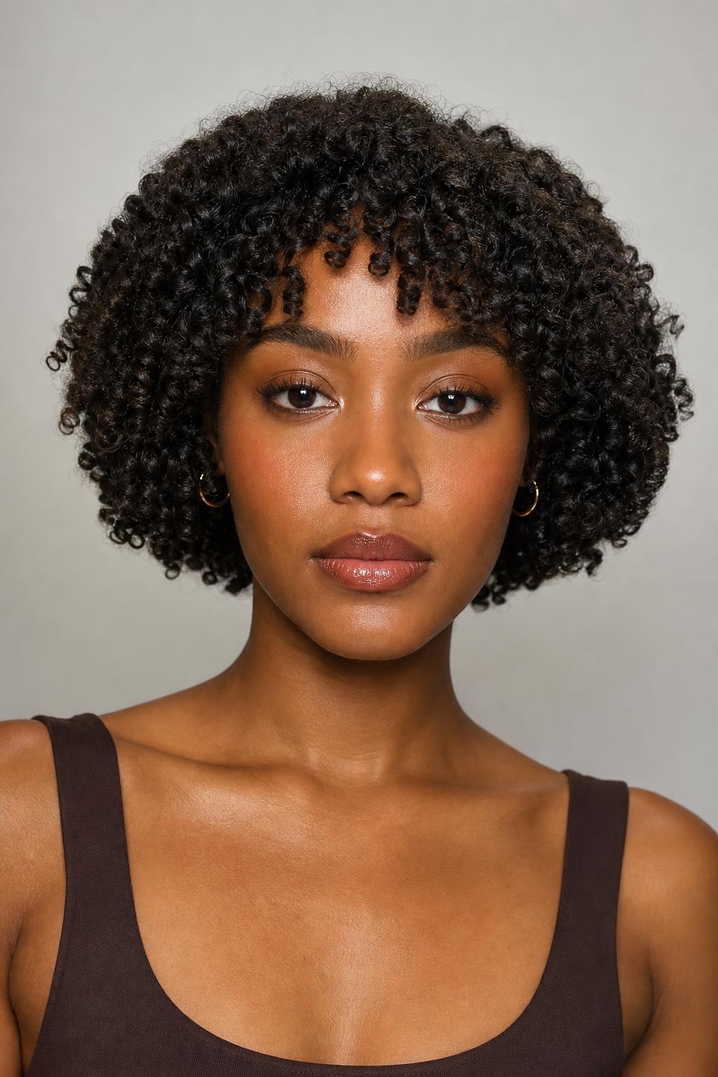 Defined Coils Cut to a Rounded Ear-to-Jaw Shape