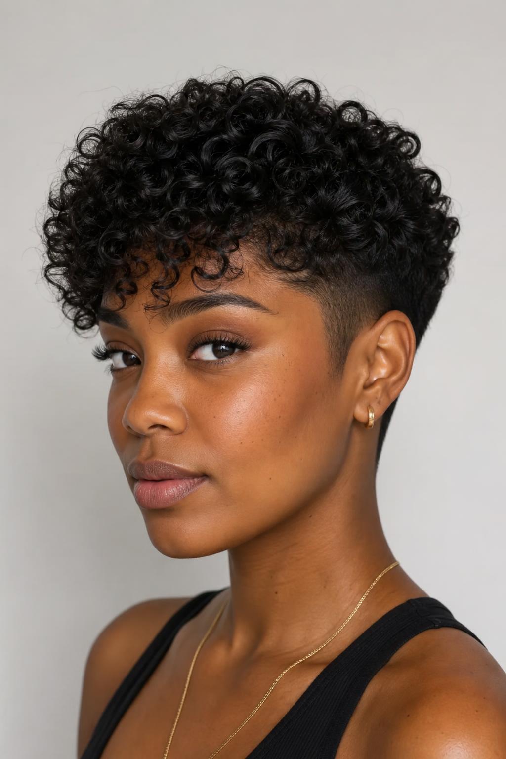 Temple and Nape Fade Sharpening a Curly Pixie Bob
