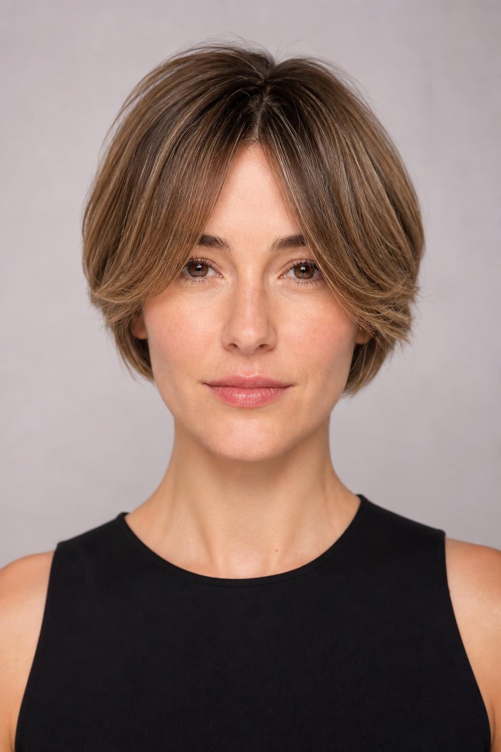 Curtain Fringe Split at the Center of a Soft Pixie Bob