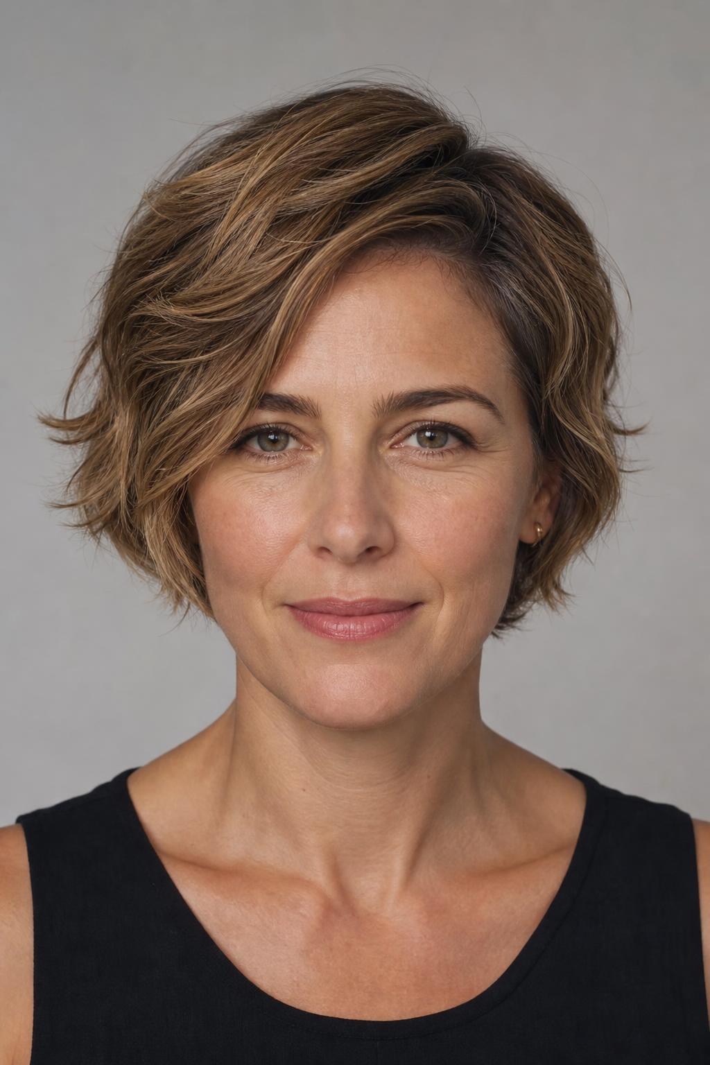 Fine Hair Finding Volume in a Short Wavy Pixie Bob