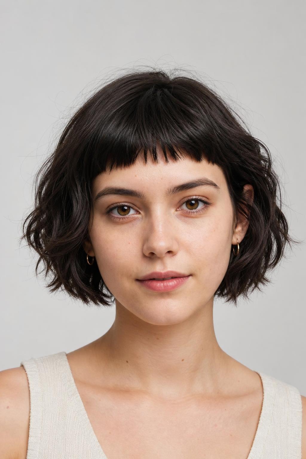 Micro Bangs Cut High Above the Eyebrows