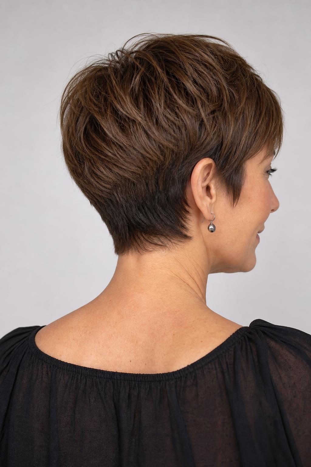 Quarter-Inch Graduation Pushing the Nape Forward and Up