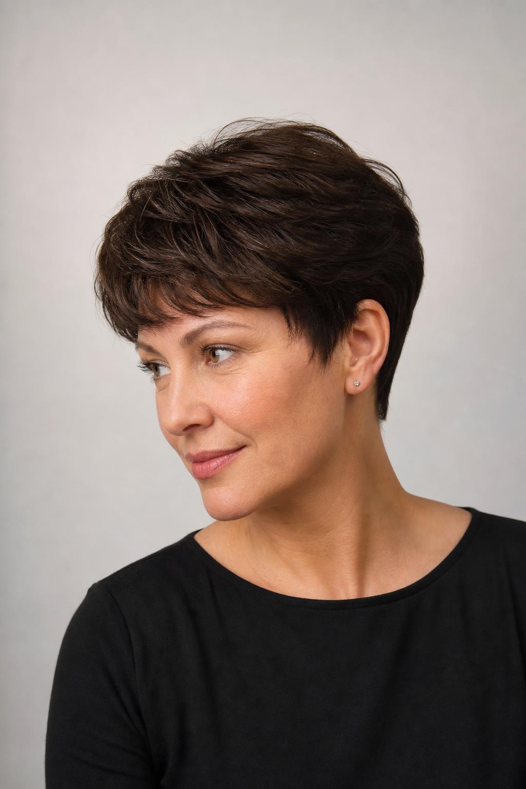 Graduated Pixie With a Stacked Back and Built-In Crown Volume