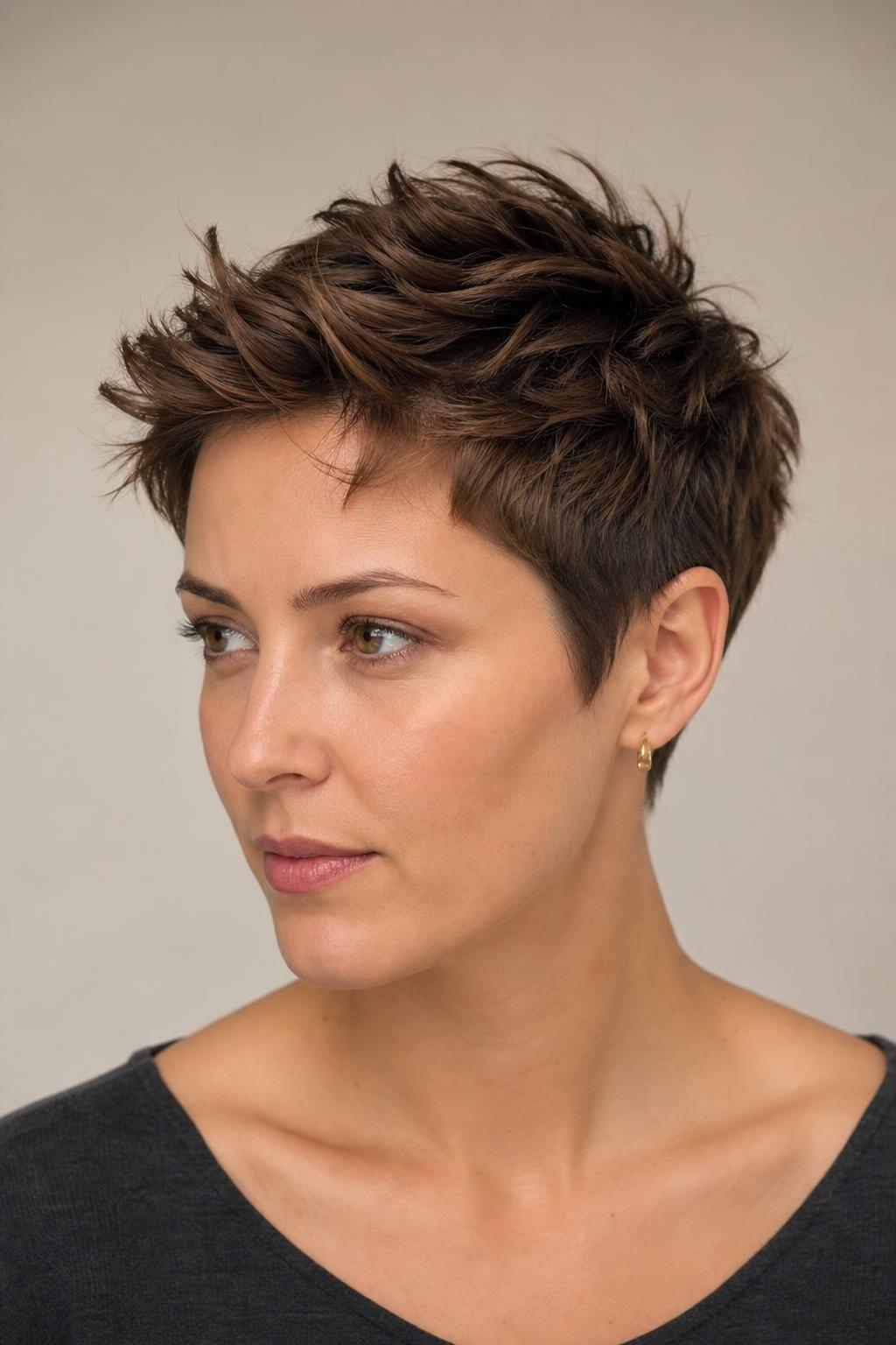 Piece-y Pixie Styled With Matte Clay So Sections Separate Visibly