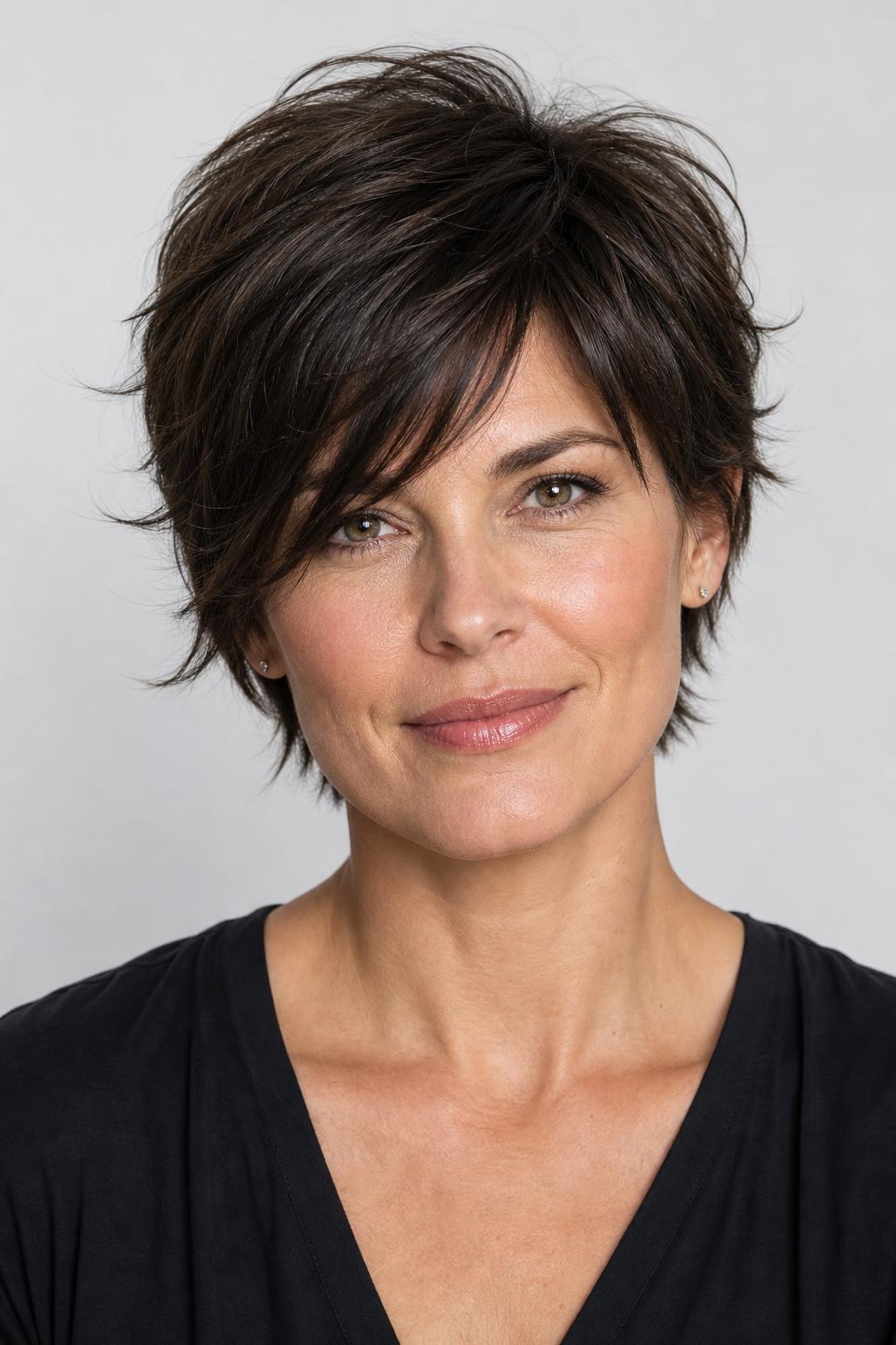 Wispy Textured Pixie With a Side Fringe That Grazes the Cheekbone