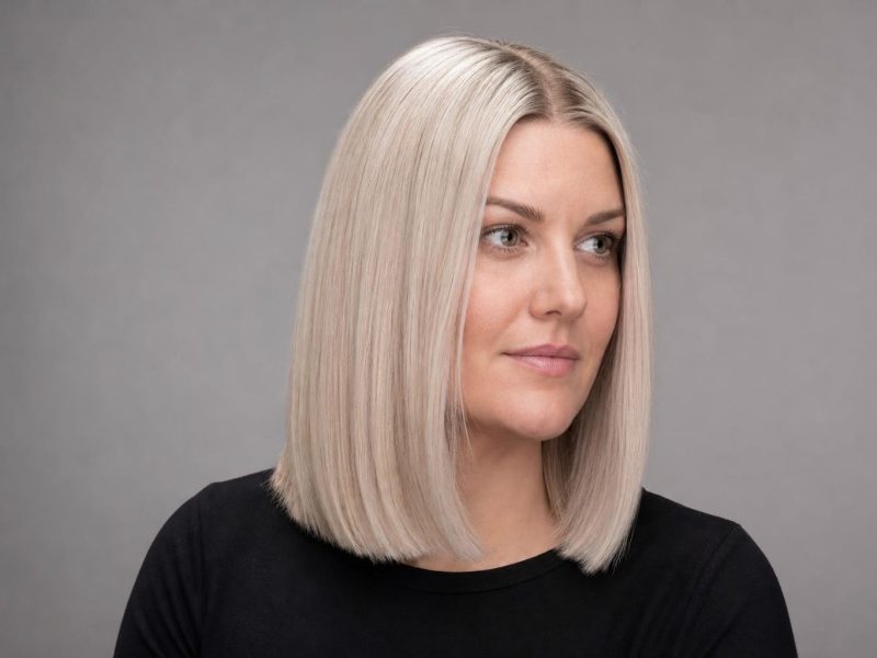Cool-Toned Platinum Blonde Hair with No Yellow Warmth after Toning