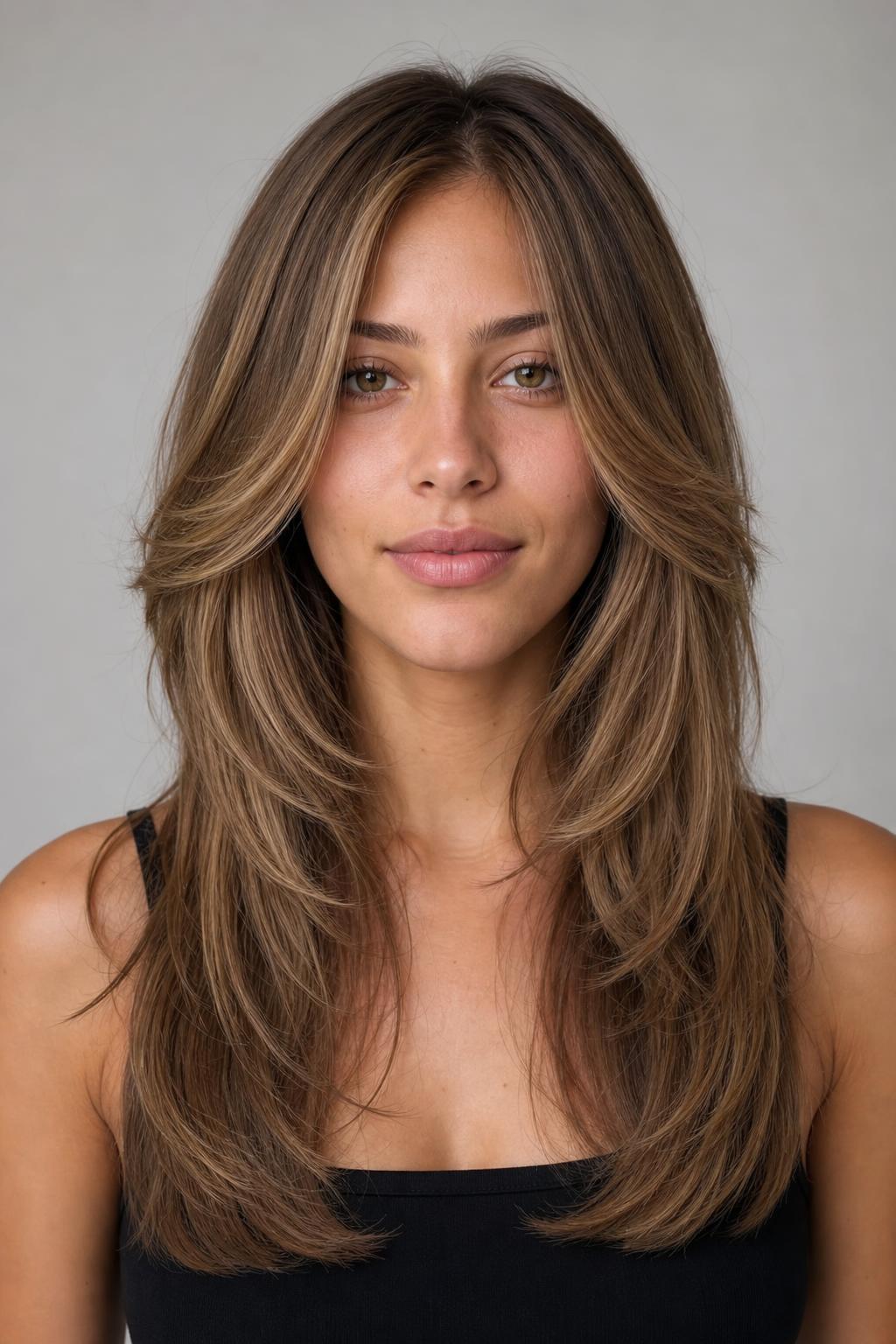 Long Butterfly Cut With Short Front Wing Layers Over Kept Length