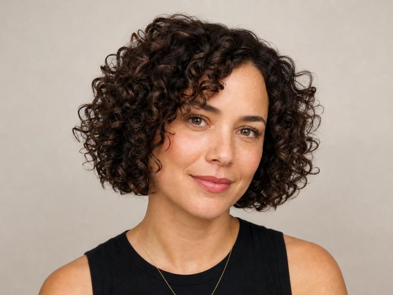 Short Curly Cut Shaped Above the Shoulders