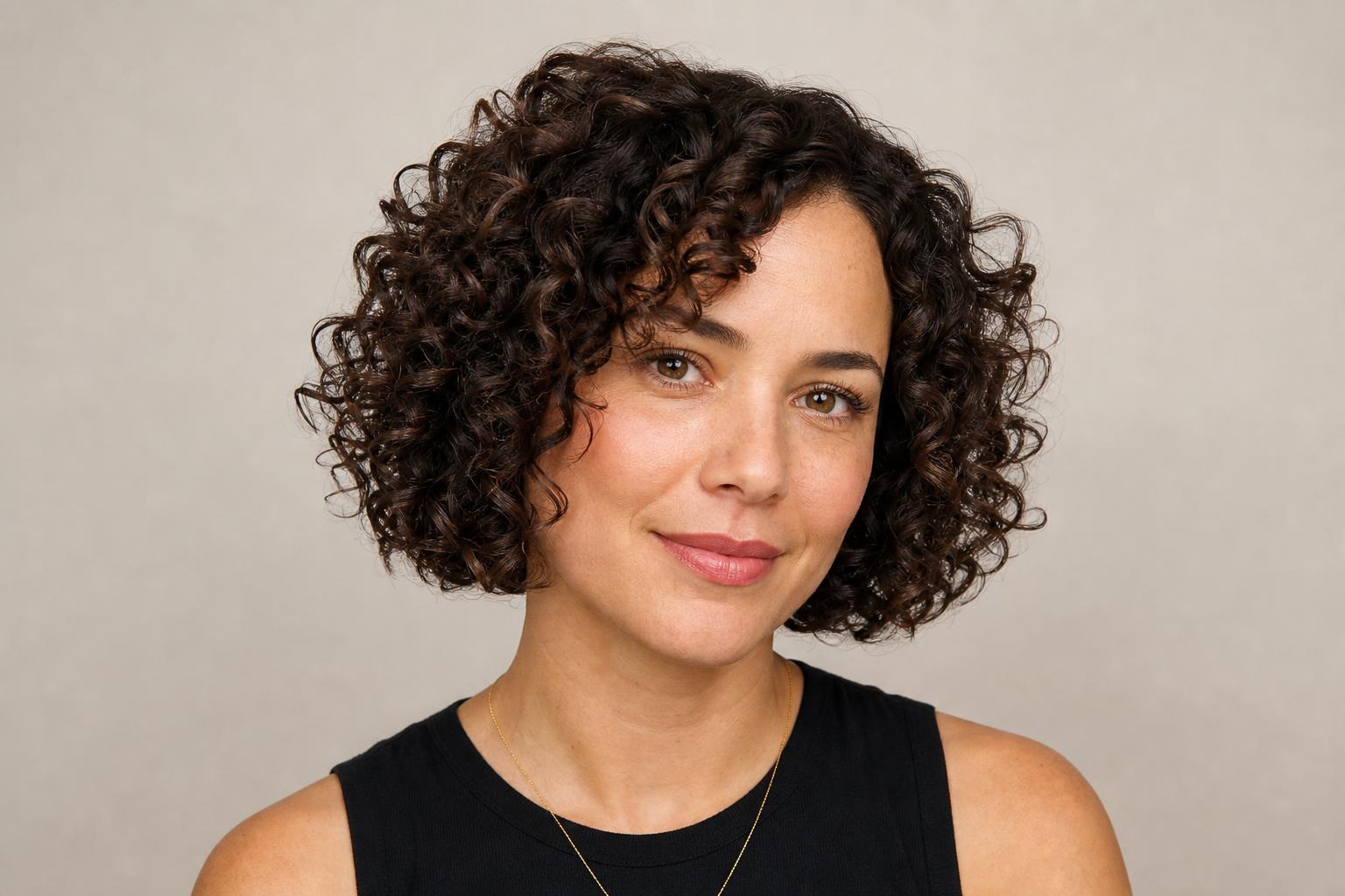 Short Curly Cut Shaped Above the Shoulders