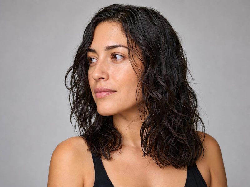 Freshly Washed Mid-Length Brunette Hair with Smooth Shine after a Gentle Cleanser