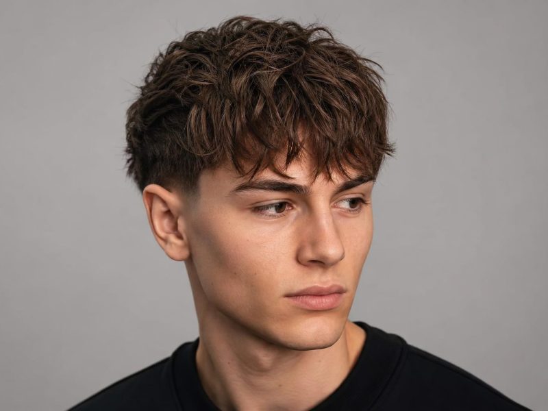 Textured Fringe Falling Forward in Separated Pieces