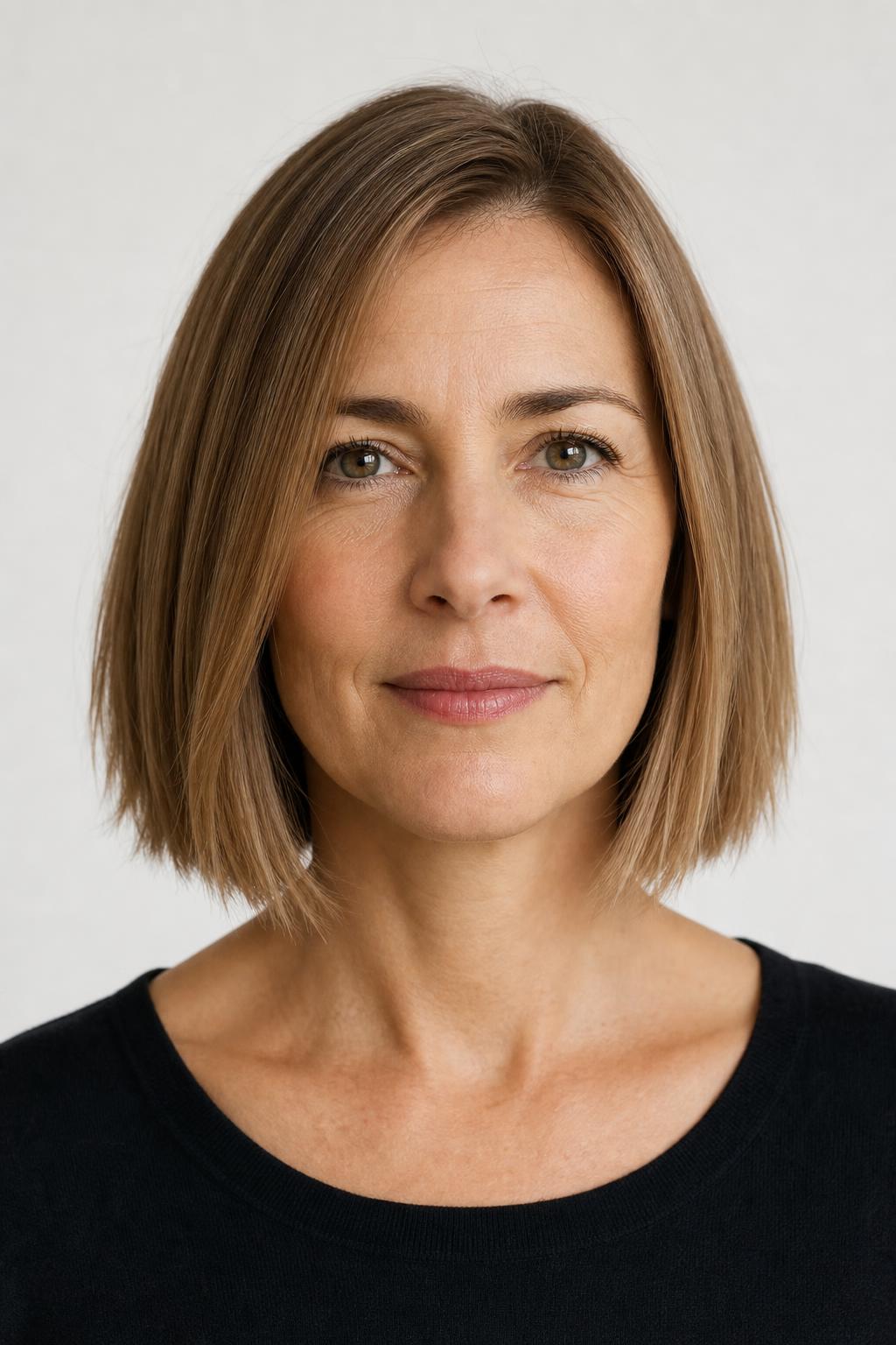 Choppy Bob with Point-Cut Ends and Untouched Interior on Very Fine Light Brown Hair
