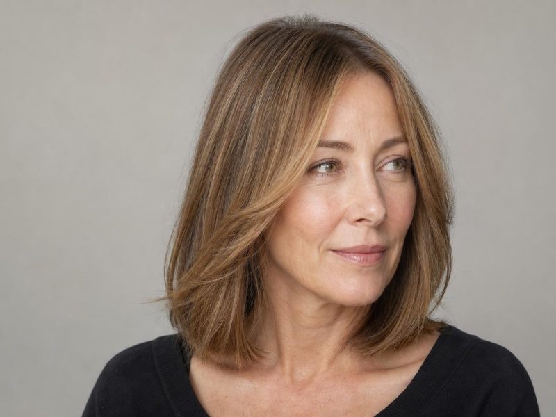 Collarbone Length Blunt Cut with Soft Face-Framing Layers on Fine Light Brown Hair