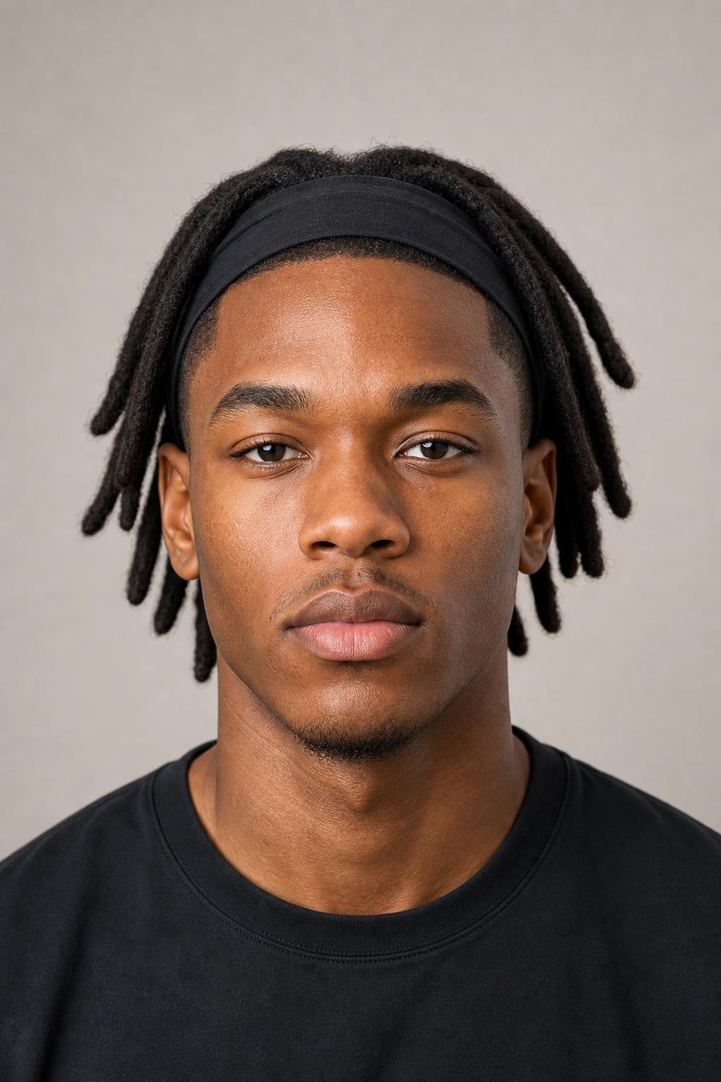 Wicks Pushed Back Behind a Wide Fabric Headband