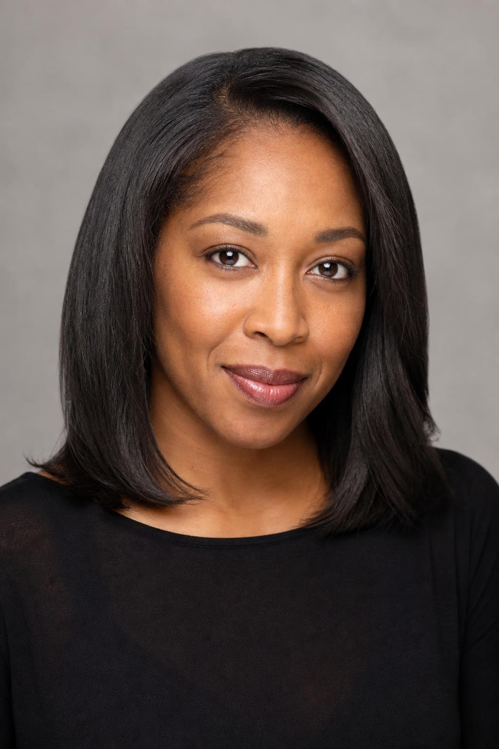 Silk-Pressed Straight Style with Movement at the Ends on Natural Black Hair